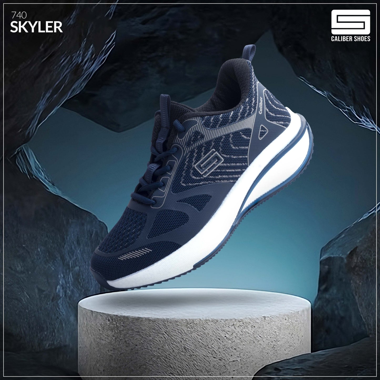 Caliber Shoes Navy Sport Shoes For Men/Women ( Skyler 740 ) - Caliber Shoes