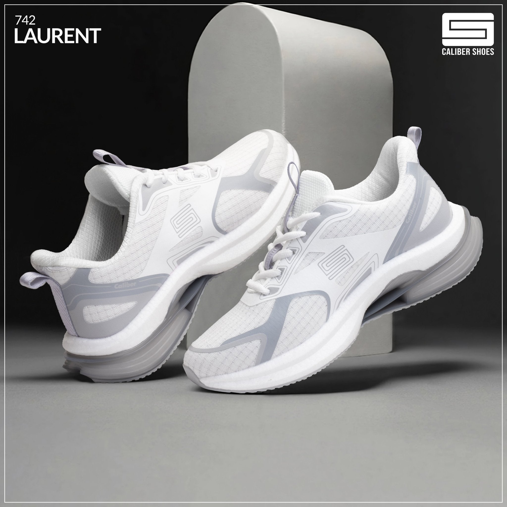 Caliber Shoes White Sport Shoes for Men/Women (Laurent 742) - Caliber Shoes