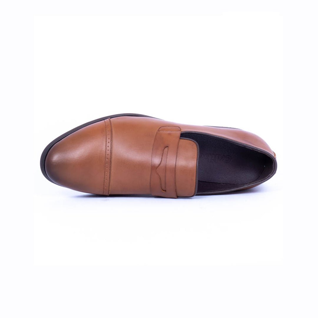 Caliber Shoes Wine Red Penny Formal Shoes for Men (A527C) - Caliber Shoes