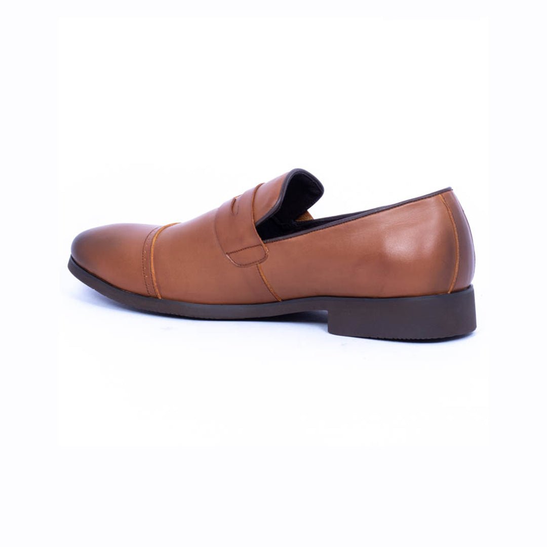 Caliber Shoes Wine Red Penny Formal Shoes for Men (A527C) - Caliber Shoes