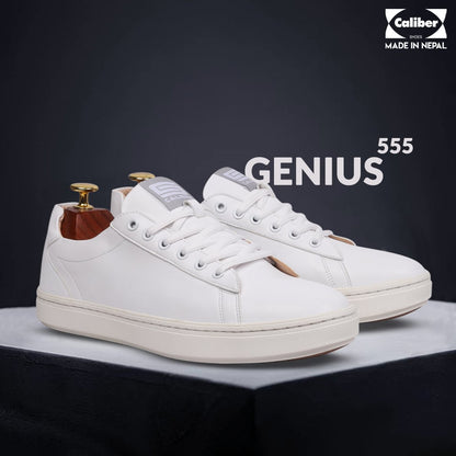 Casual White Sneakers For Men (GENIUS 555) - Caliber Shoes