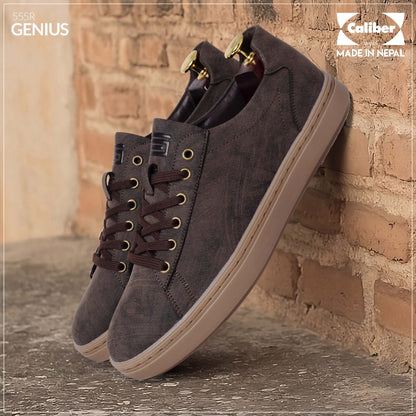 Coffee Sneakers For Men (GENIUS 555R) - Caliber Shoes