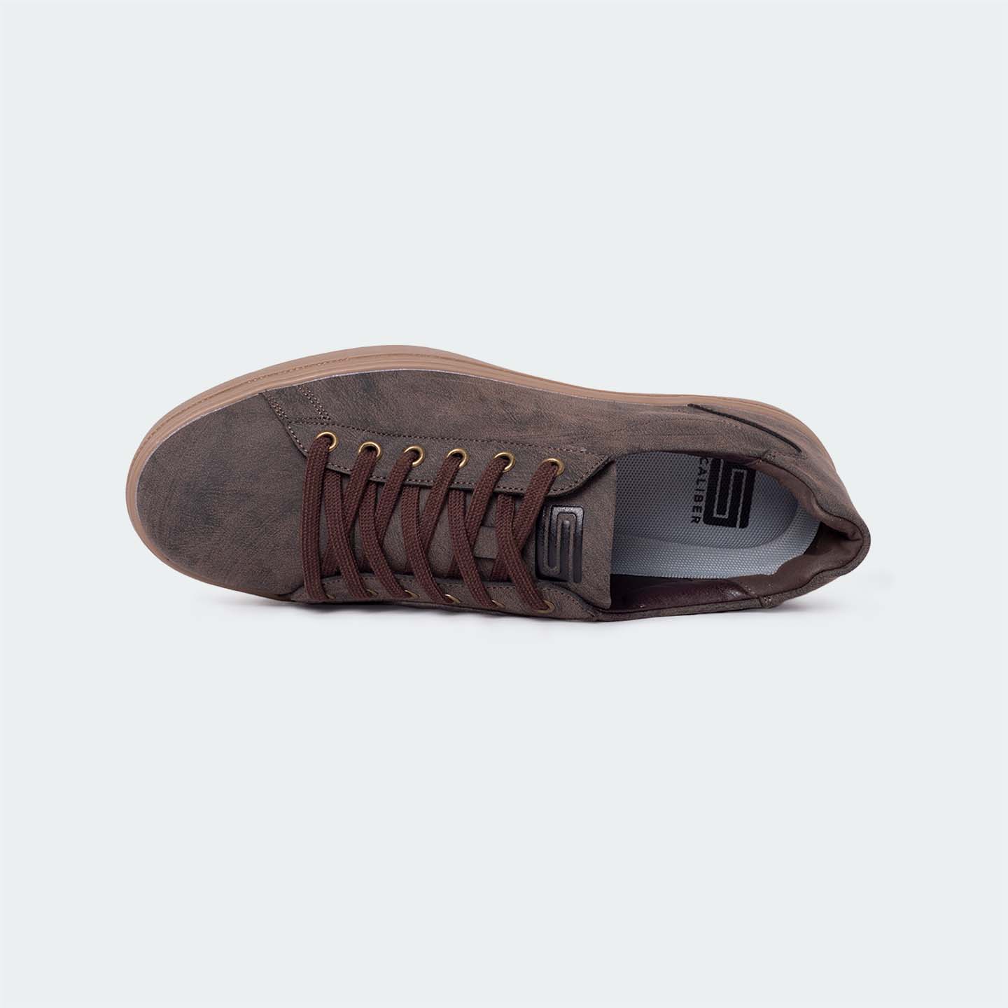 Coffee Sneakers For Men (GENIUS 555R) - Caliber Shoes