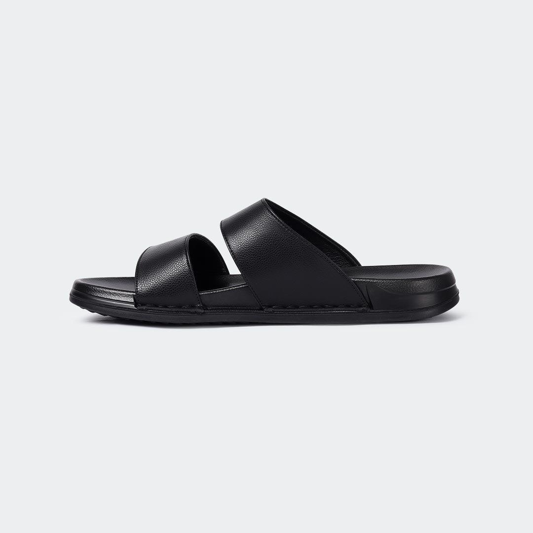 Slipper/Slide Black for Men (FRASER 301G) - Caliber Shoes