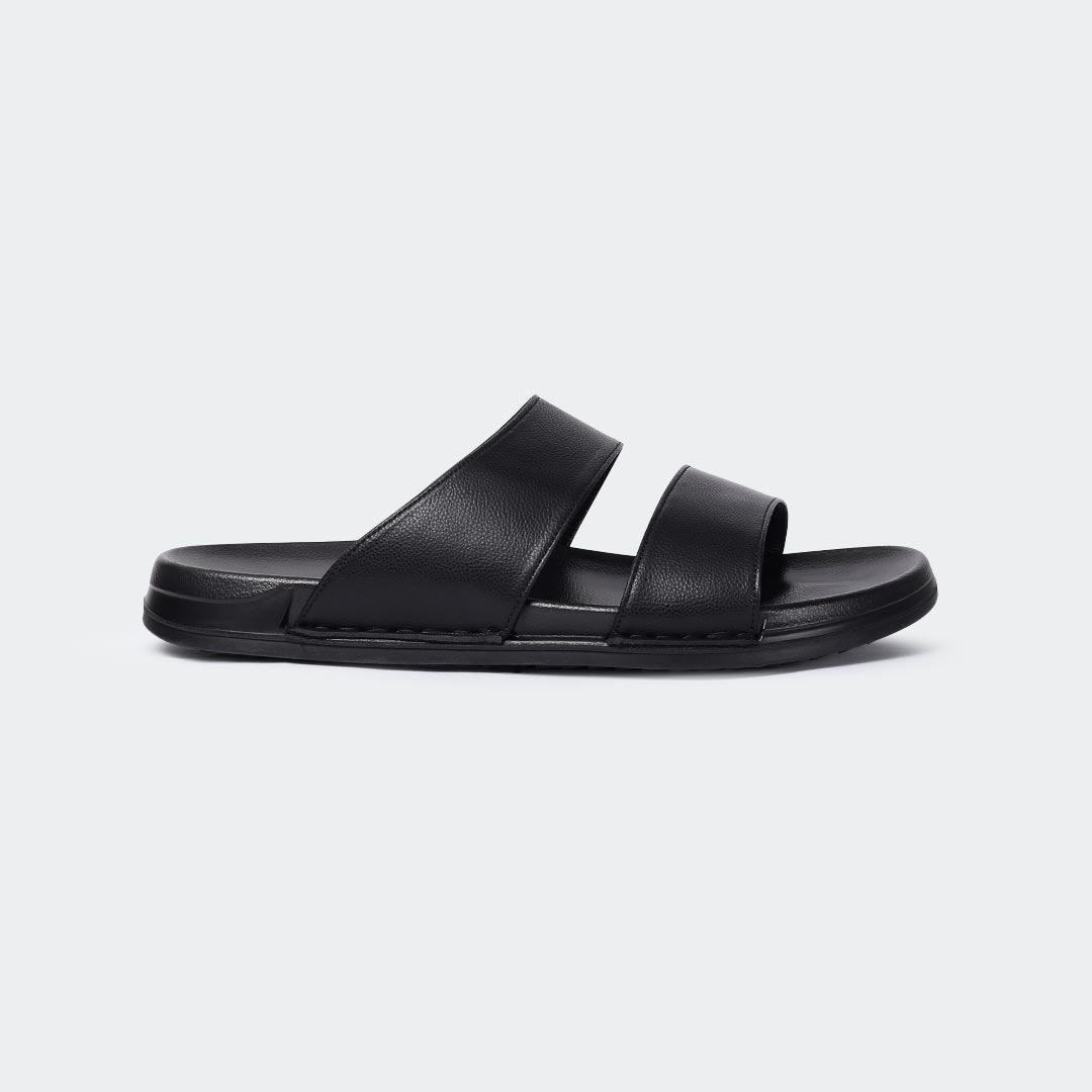 Slipper/Slide Black for Men (FRASER 301G) - Caliber Shoes