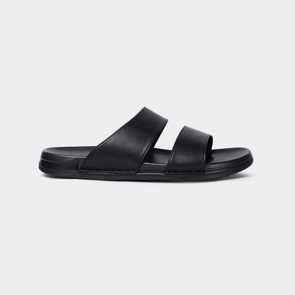 Slipper/Slide Black for Men (FRASER 301G) - Caliber Shoes