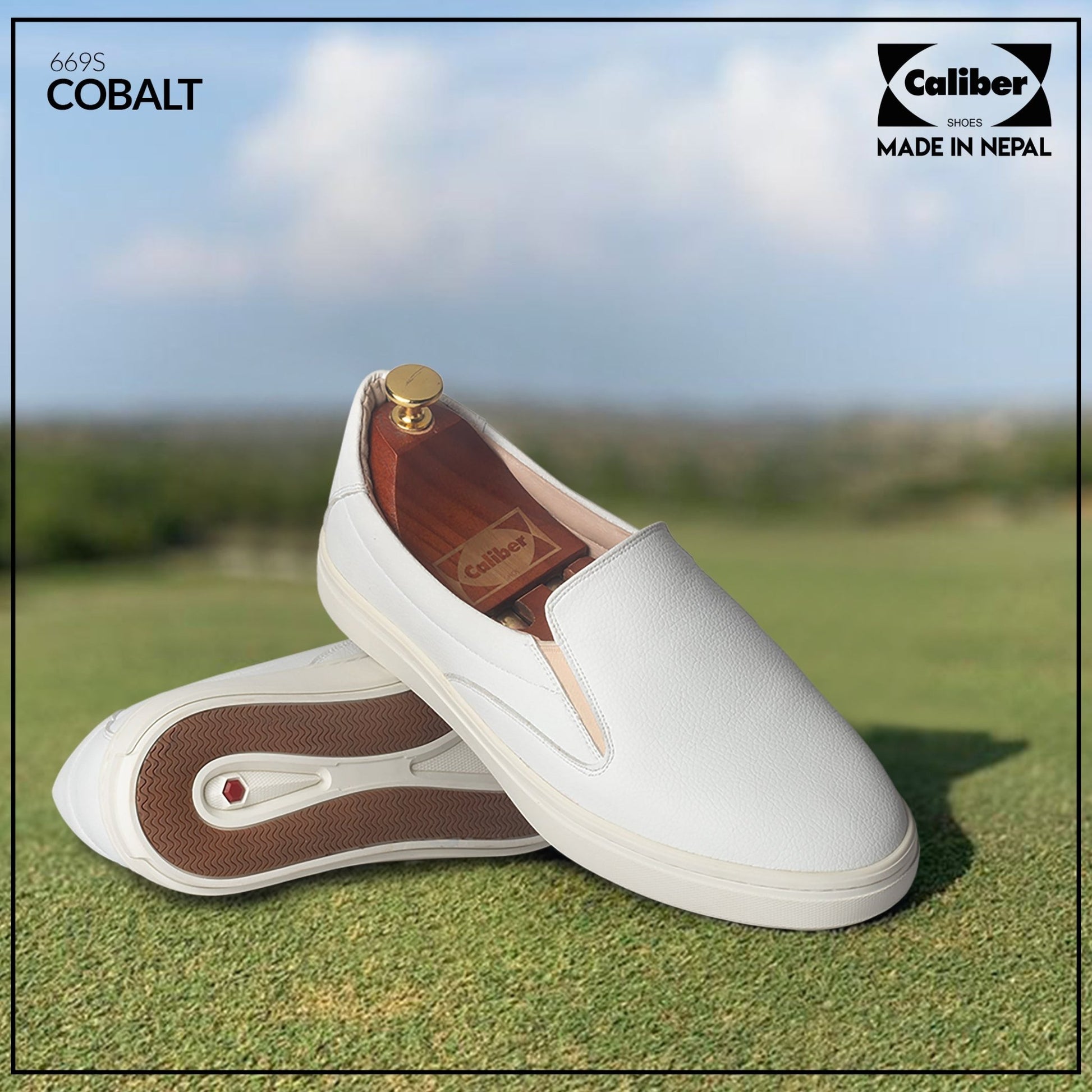 White Casual Slip on Shoes for Men (COBALT 669S) - Caliber Shoes