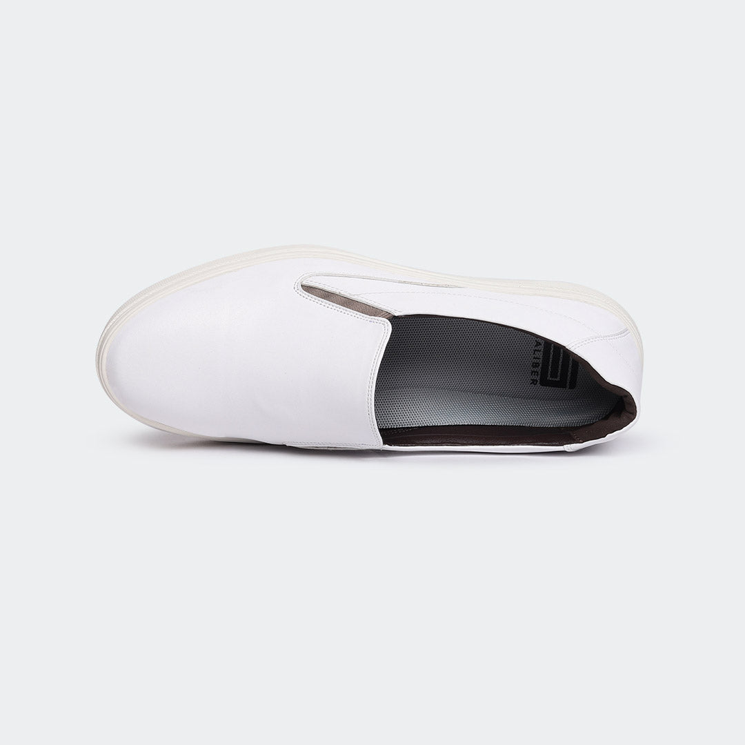 White Casual Slip on Shoes for Men (COBALT 669S) - Caliber Shoes