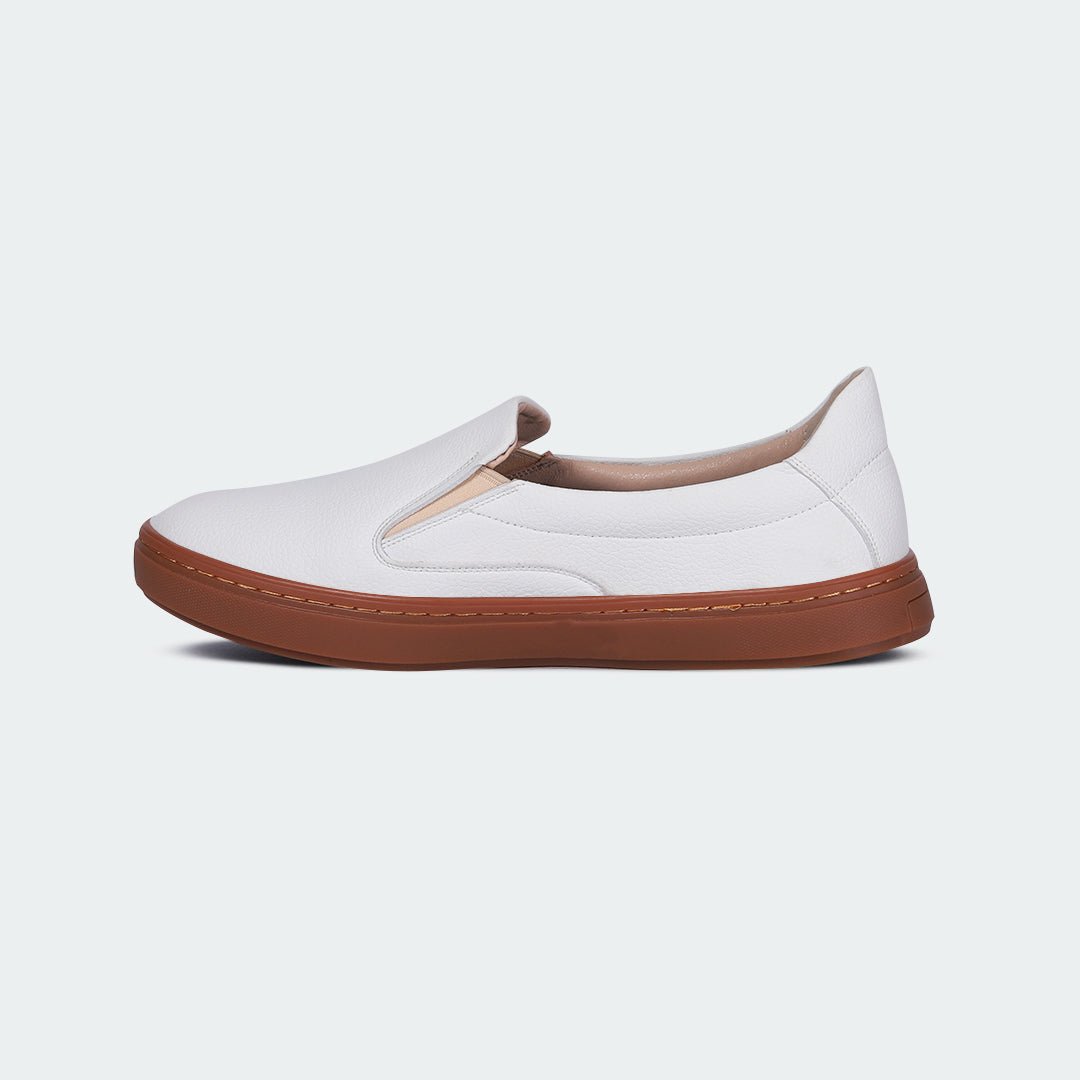 White Casual Slip - on Shoes for Men (COBALT 669SK) - Caliber Shoes