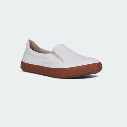 White Casual Slip - on Shoes for Men (COBALT 669SK) - Caliber Shoes