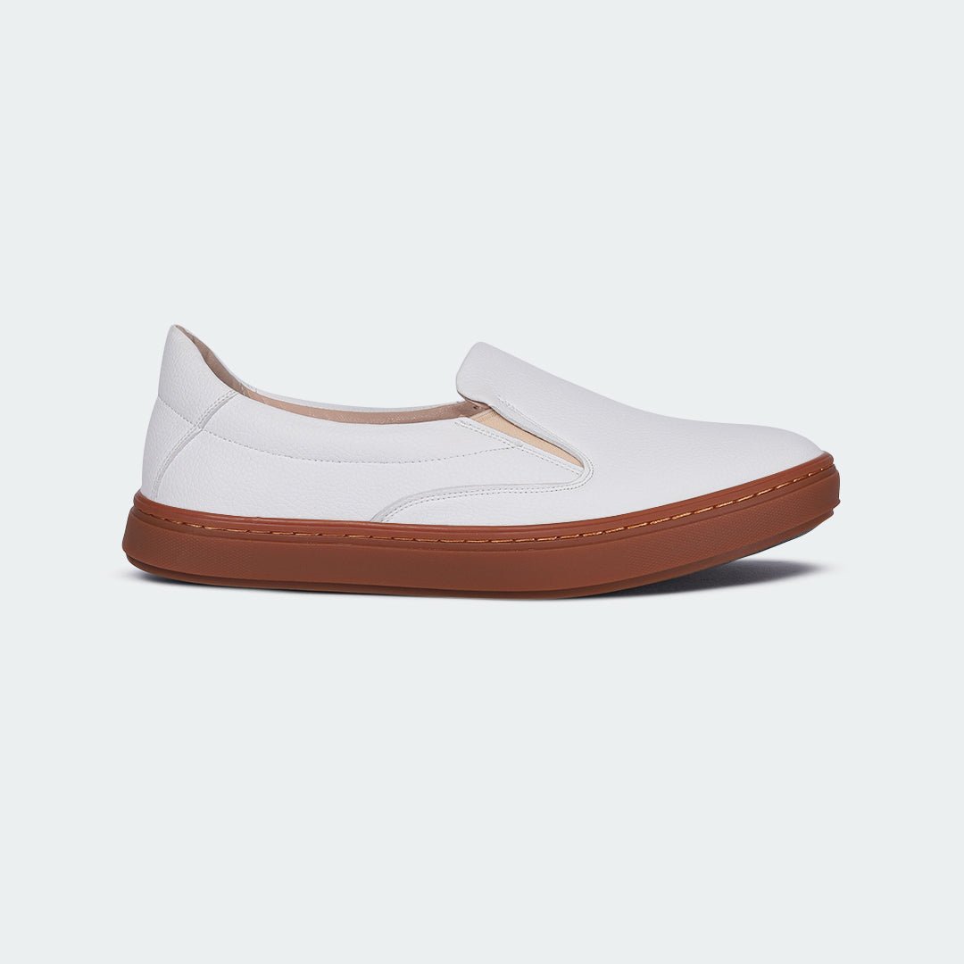 White Casual Slip - on Shoes for Men (COBALT 669SK) - Caliber Shoes