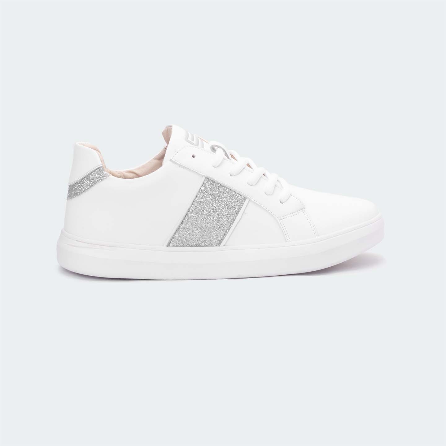 White Casual Sneakers for Women (ZORA 598) - Caliber Shoes