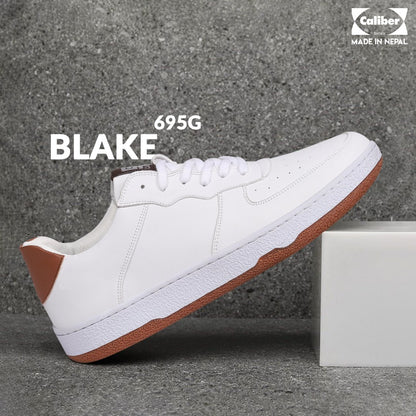 WHITE/BROWN Casual Sneakers for Men (BLAKE 695G) - Caliber Shoes