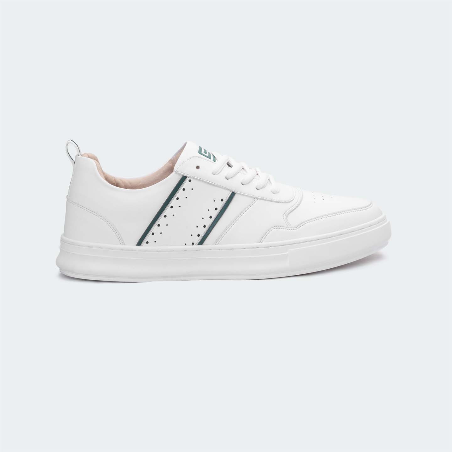 White/Green Casual Sneakers for Men (JULIO 563.M)