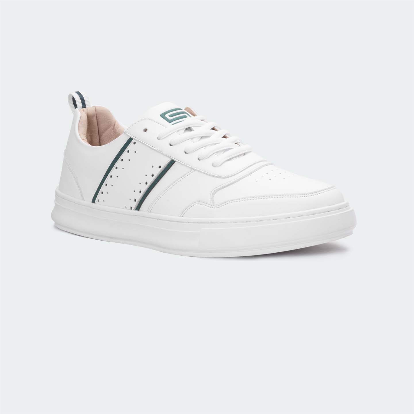 White/Green Casual Sneakers for Men (JULIO 563.M)