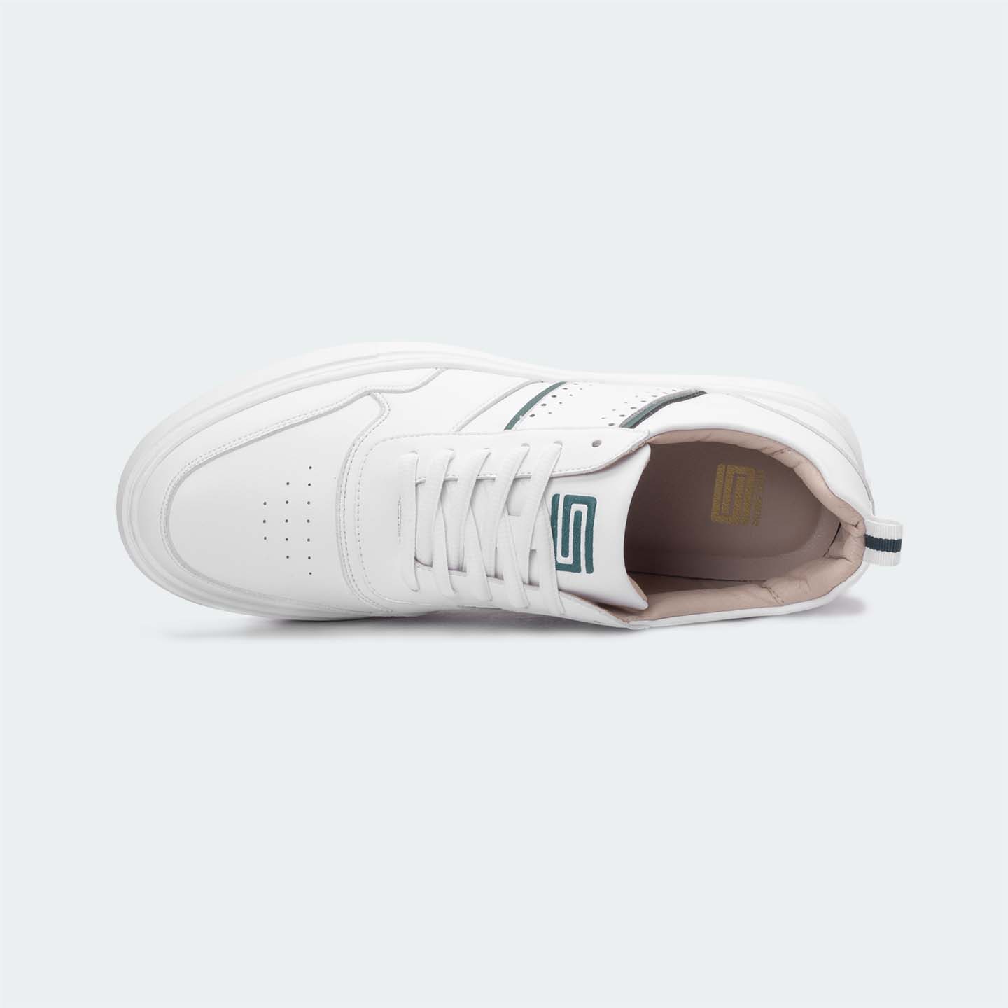 White/Green Casual Sneakers for Men (JULIO 563.M)