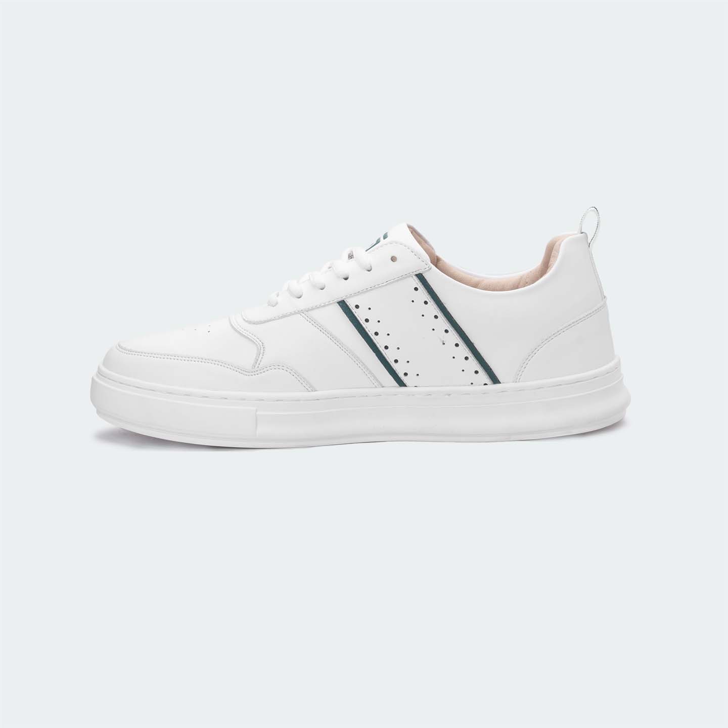 White/Green Casual Sneakers for Men (JULIO 563.M)