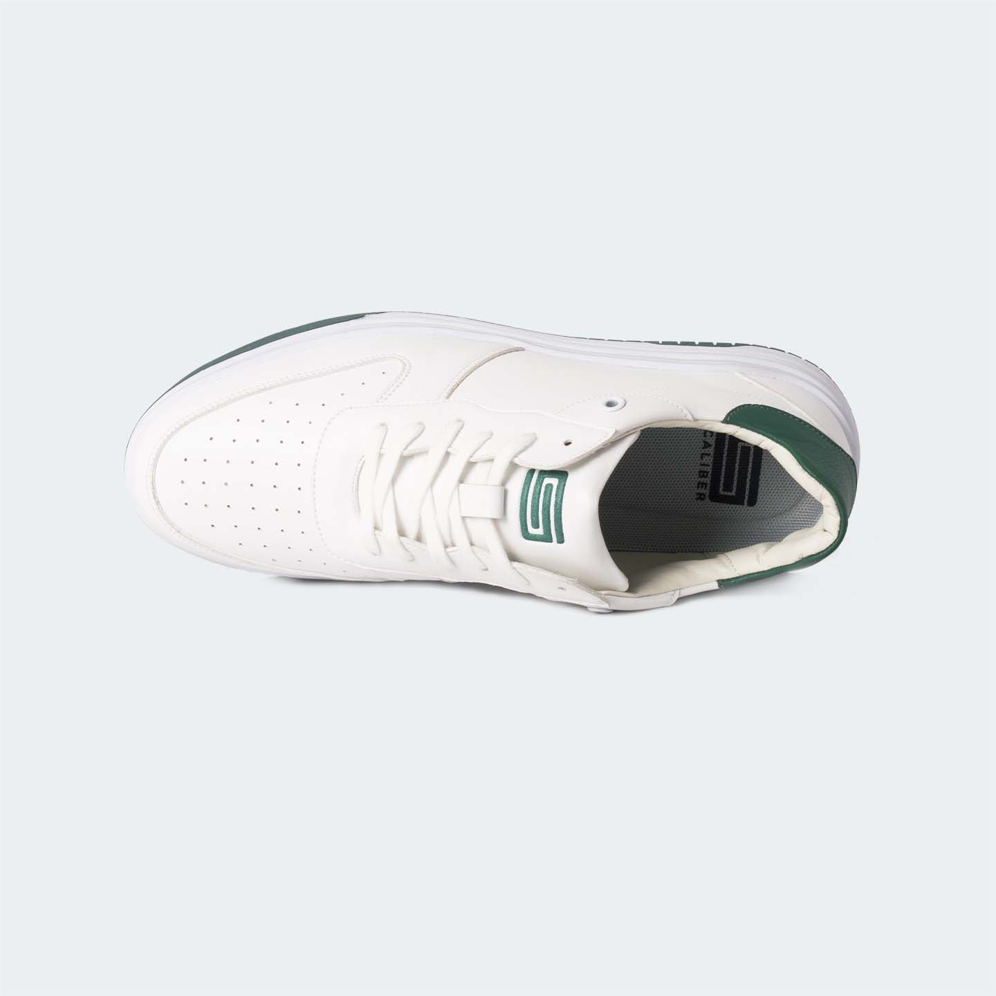 White/Green Casual Sneakers for Men (LEWIS 692G) - Caliber Shoes