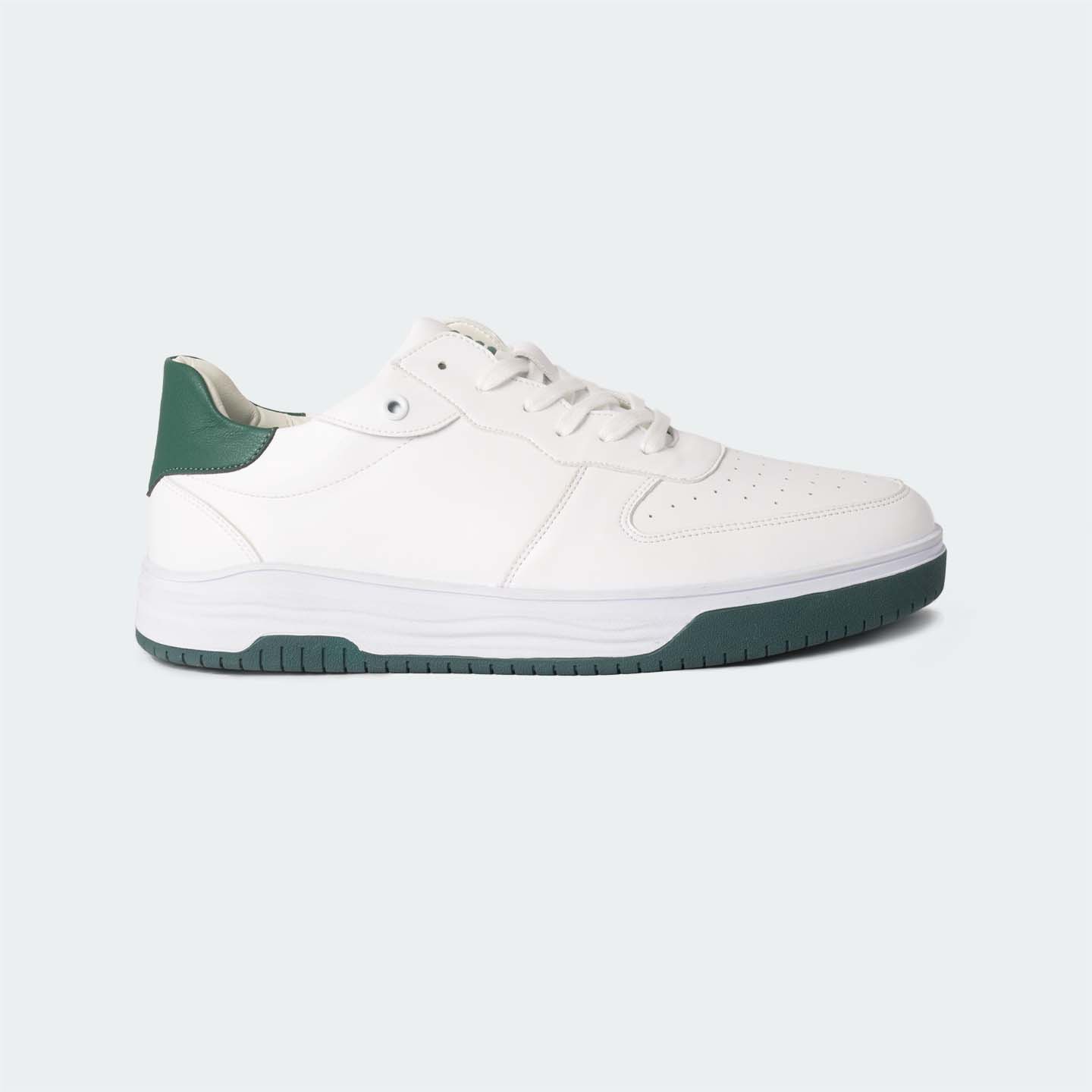 White/Green Casual Sneakers for Men (LEWIS 692G) - Caliber Shoes