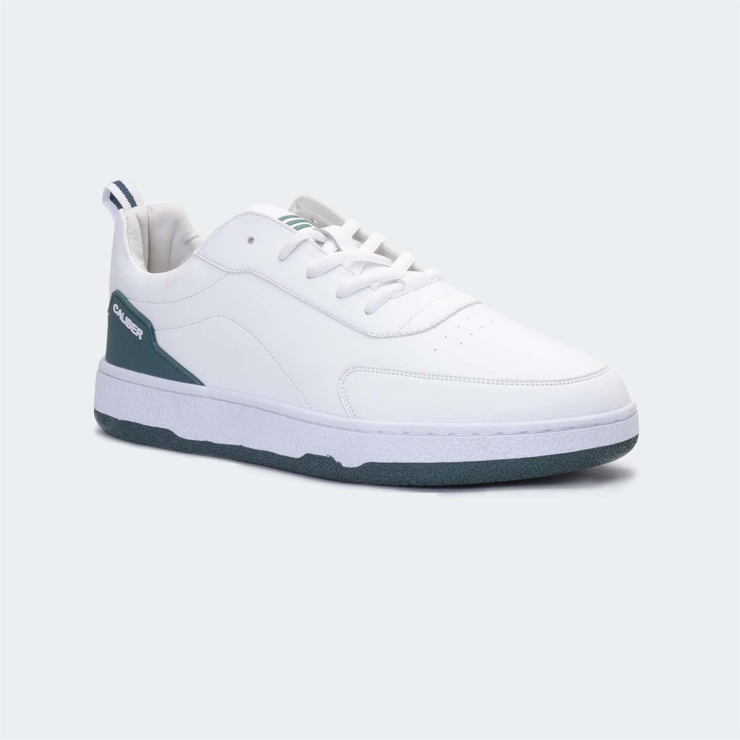 White/Green Casual Sneakers for Men (MARC 603S) - Caliber Shoes