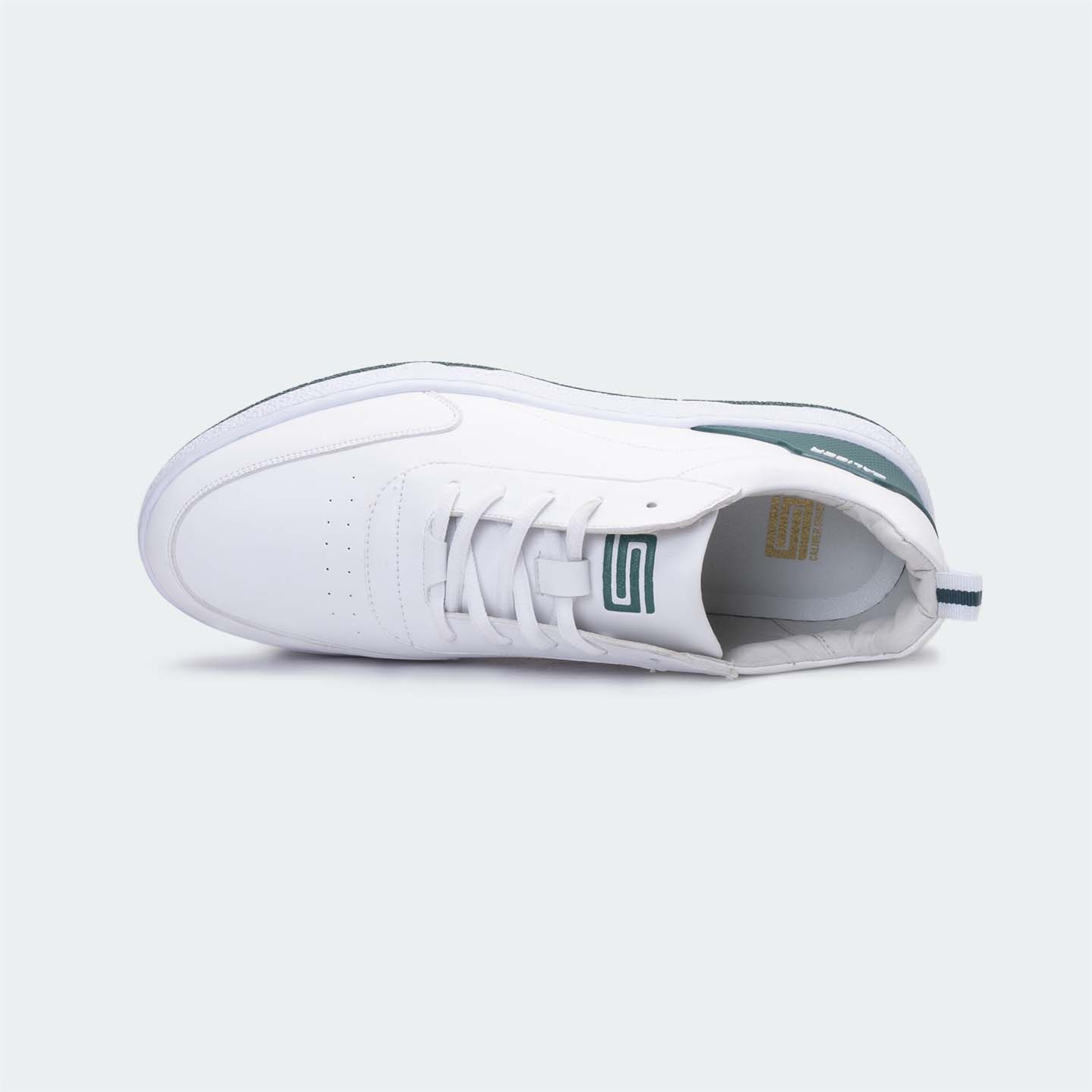 White/Green Casual Sneakers for Men (MARC 603S) - Caliber Shoes