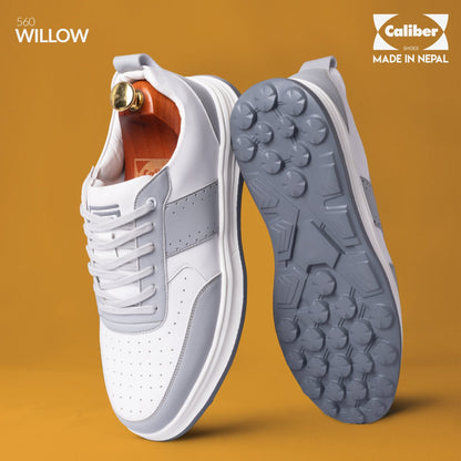 White/Grey Casual Sneakers for Men (Willow 560)