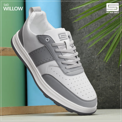 White/Grey Casual Sneakers for Men (Willow 560)
