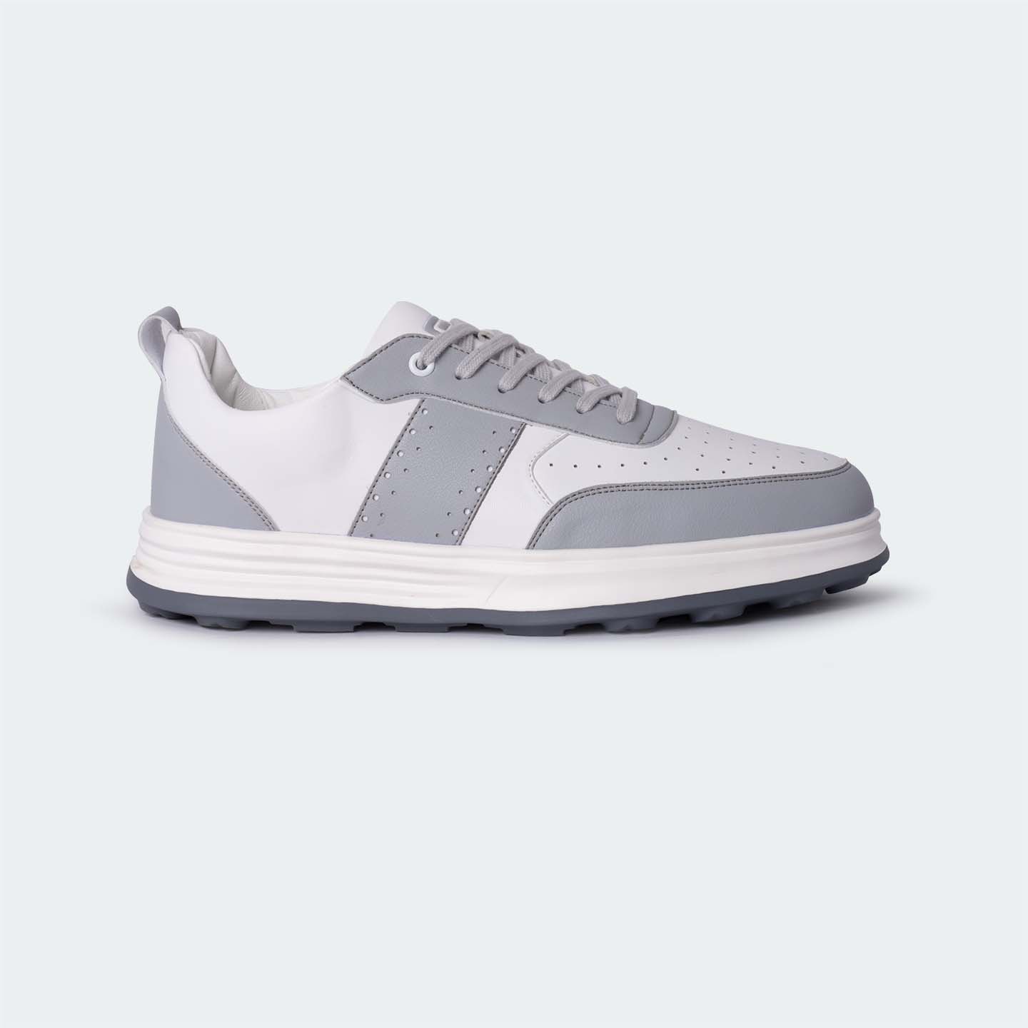 White/Grey Casual Sneakers for Men (Willow 560)