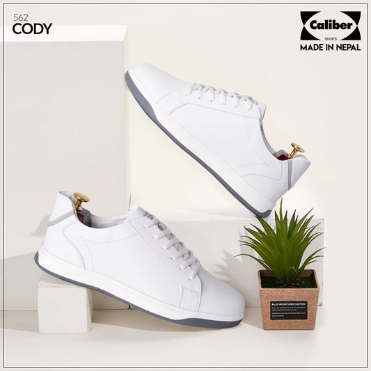 White/Grey Casual Sneakers for Men/Women (CODY 562) - Caliber Shoes