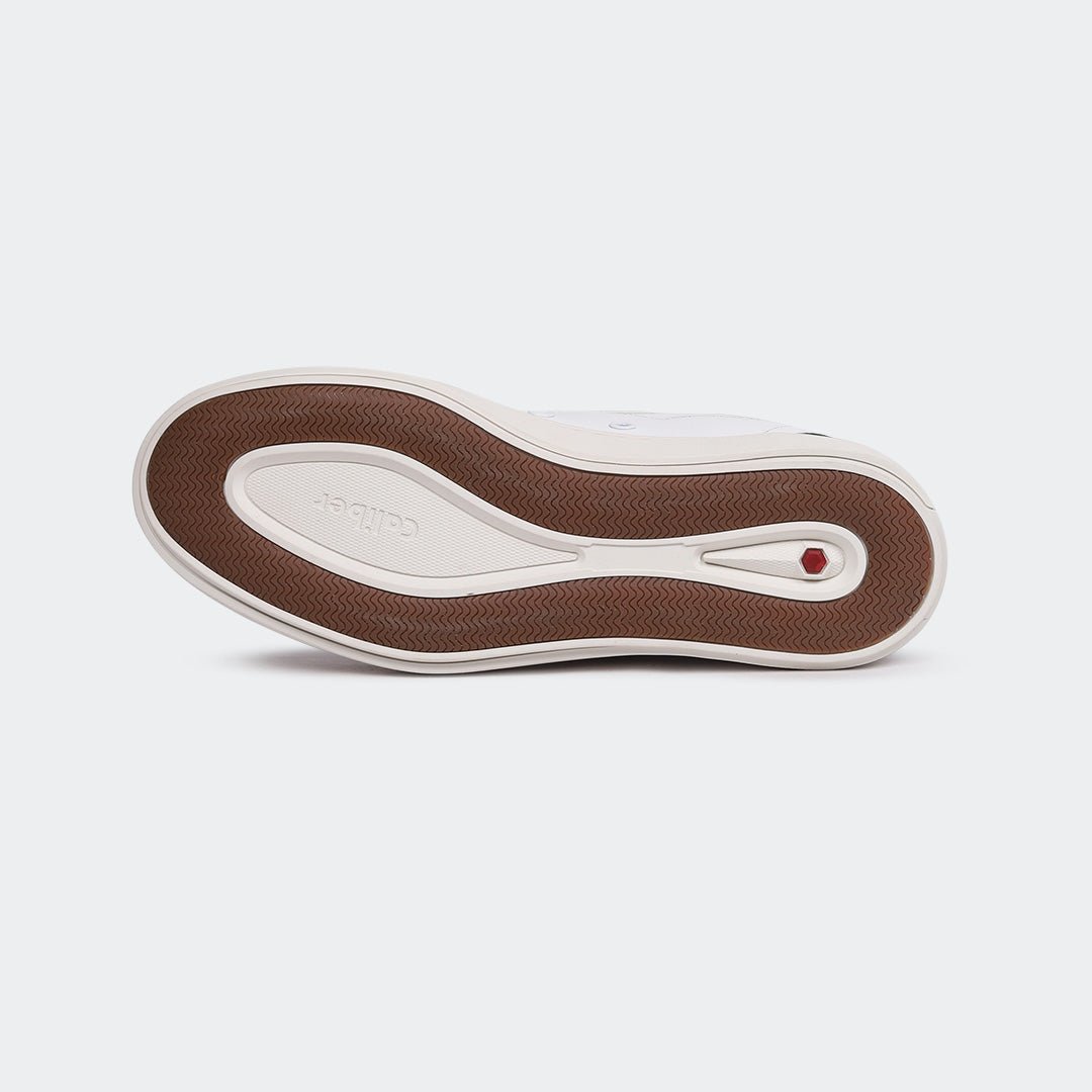 WHITE/GRN Sneakers for Men (GENIUS 555) - Caliber Shoes