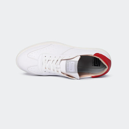 White/Red Casual Sneakers for Men (JAKE 707S) - Caliber Shoes